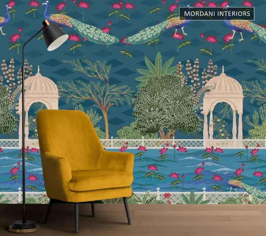 MUGHAL LEAK PEACOCK TROPICAL WALL MURALS _ I
